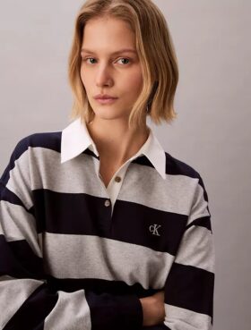 Mini sukienka polo w paski w stylu varsity
