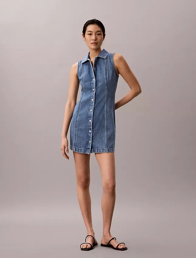 Mini sukienka z szwami w stylu Denim Mini sukienka z szwami w stylu Denim