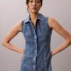 Mini sukienka z szwami w stylu Denim Mini sukienka z szwami w stylu Denim