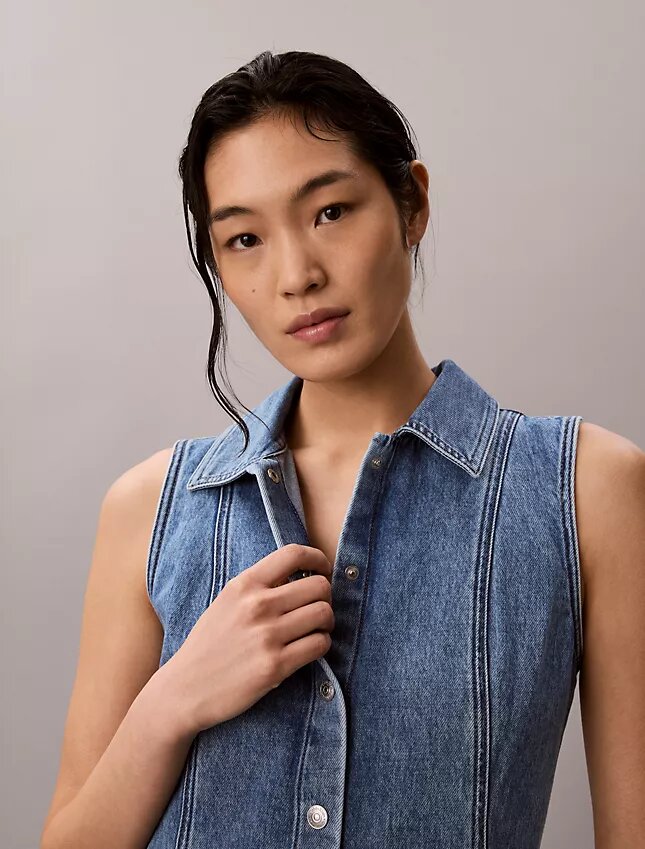 Mini sukienka z szwami w stylu Denim Mini sukienka z szwami w stylu Denim