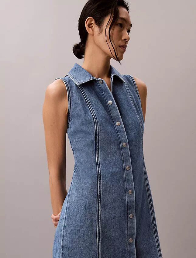 Mini sukienka z szwami w stylu Denim Mini sukienka z szwami w stylu Denim