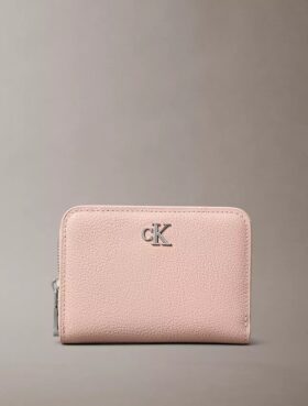 Minimalistyczny portfel Monogram z klapką i zamkiem błyskawicznym
