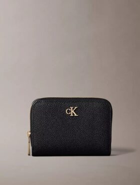 Minimalistyczny portfel Monogram z klapką i zamkiem błyskawicznym
