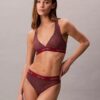 Nowoczesny top bikini z trójkątnymi miseczkami i logo na plecach Nowoczesny top bikini z trójkątnymi miseczkami i logo na plecach