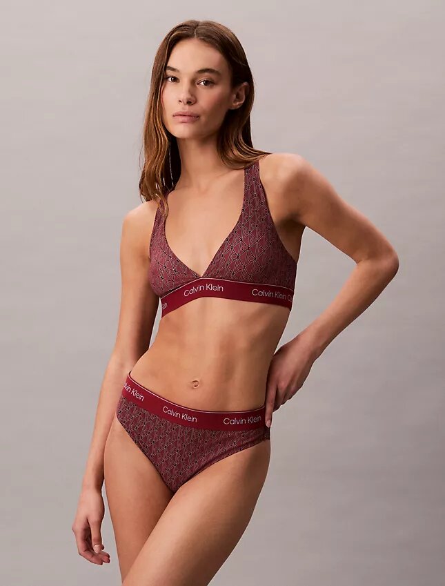 Nowoczesny top bikini z trójkątnymi miseczkami i logo na plecach Nowoczesny top bikini z trójkątnymi miseczkami i logo na plecach