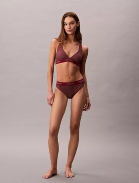 Nowoczesny top bikini z trójkątnymi miseczkami i logo na plecach Nowoczesny top bikini z trójkątnymi miseczkami i logo na plecach