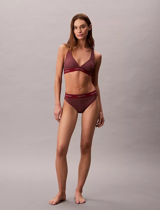 Nowoczesny top bikini z trójkątnymi miseczkami i logo na plecach Nowoczesny top bikini z trójkątnymi miseczkami i logo na plecach