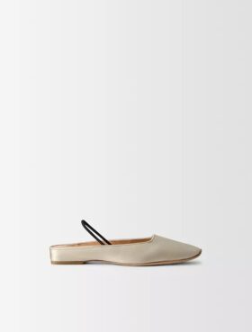 Płaskie buty z satyny jedwabnej Lana