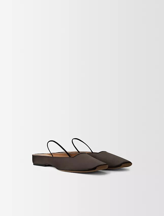 Płaskie buty z satyny jedwabnej Lana Płaskie buty z satyny jedwabnej Lana