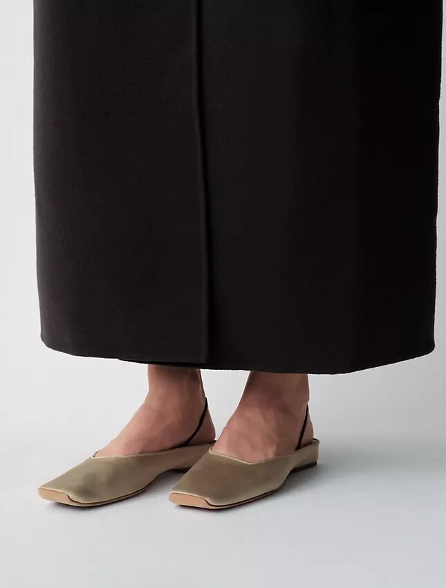 Płaskie buty z satyny jedwabnej Lana Płaskie buty z satyny jedwabnej Lana