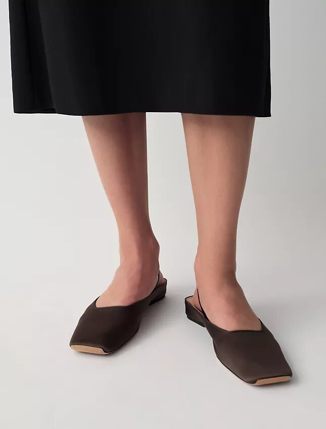 Płaskie buty z satyny jedwabnej Lana Płaskie buty z satyny jedwabnej Lana