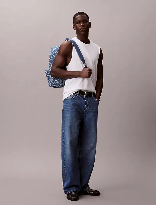 Plecak Denim z logo na całej powierzchni Plecak Denim z logo na całej powierzchni
