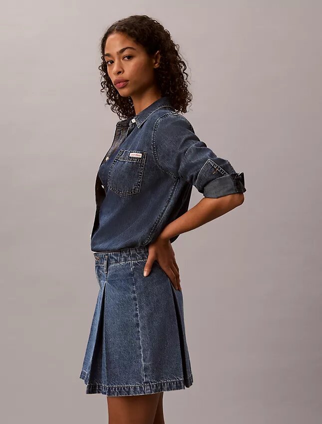 Plisowana mini spódniczka Denim Plisowana mini spódniczka Denim