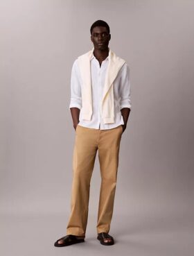 Spodnie chino z bawełny Cotton Stretch 90S o prostym kroju