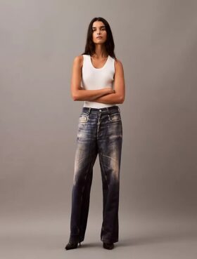 Spodnie Denim z nadrukiem w stylu dżinsowym Spodnie Denim z nadrukiem w stylu dżinsowym