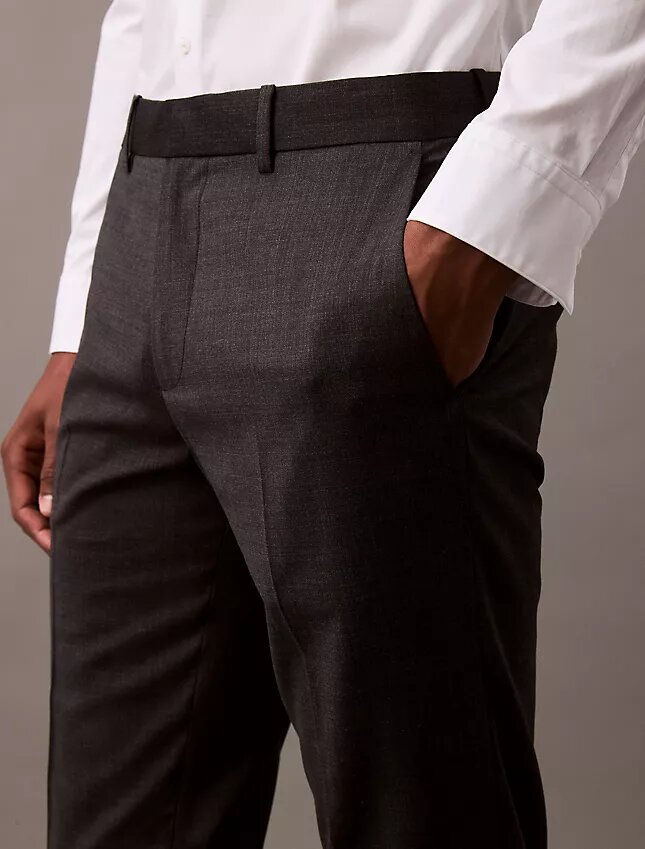 Spodnie slim fit z mieszanki wełny Spodnie slim fit z mieszanki wełny