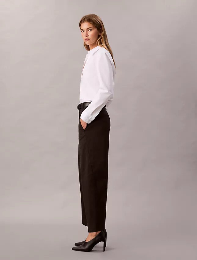 Spodnie z bawełnianego twillu Cotton Stretch z elastycznym pasem Spodnie z bawełnianego twillu Cotton Stretch z elastycznym pasem