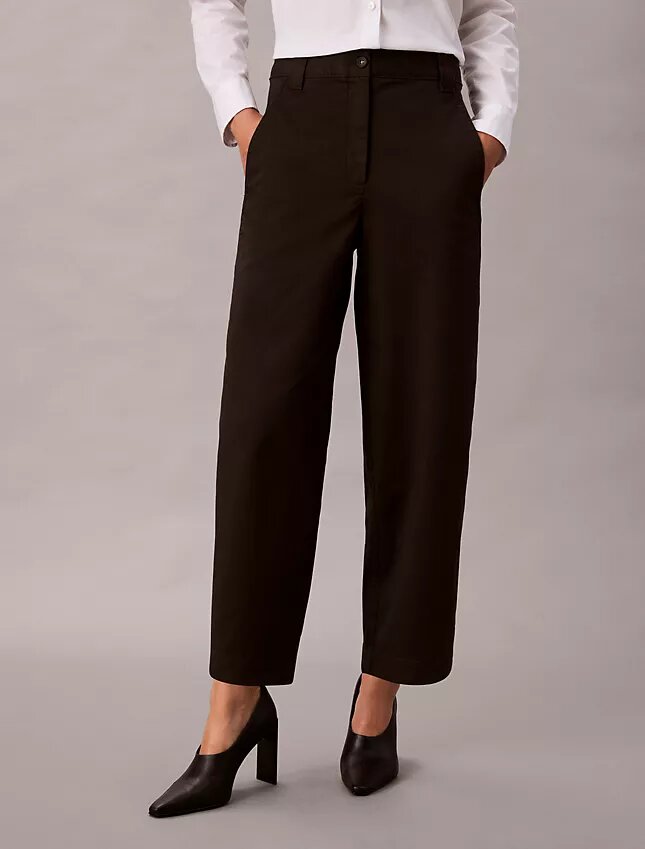 Spodnie z bawełnianego twillu Cotton Stretch z elastycznym pasem Spodnie z bawełnianego twillu Cotton Stretch z elastycznym pasem