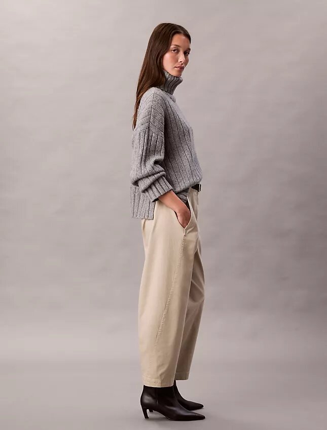Spodnie z bawełnianego twillu Cotton Stretch z elastycznym pasem Spodnie z bawełnianego twillu Cotton Stretch z elastycznym pasem