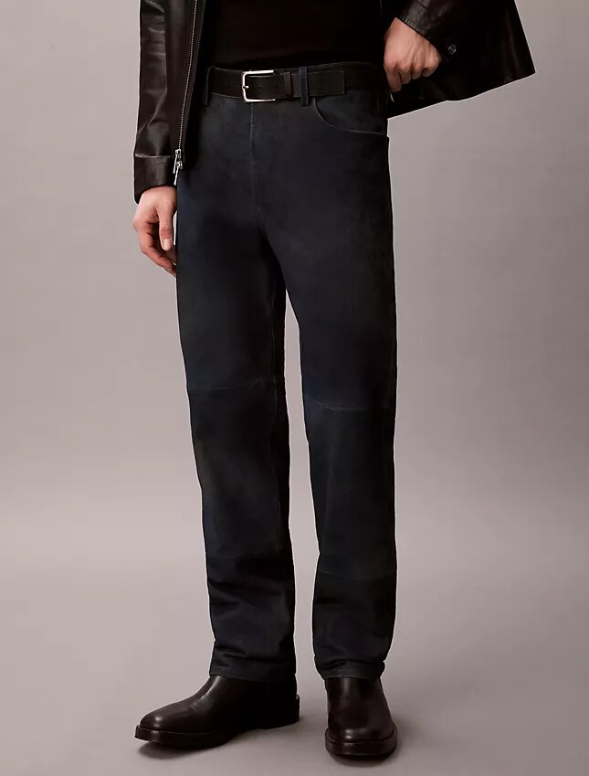 Spodnie z zamszu w stylu lat 90s Straight Spodnie z zamszu w stylu lat 90s Straight