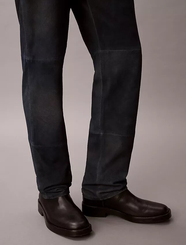 Spodnie z zamszu w stylu lat 90s Straight Spodnie z zamszu w stylu lat 90s Straight
