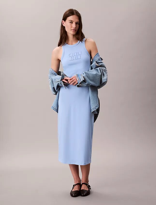 Sukienka bez rękawów z logo Calvin Klein Sukienka bez rękawów z logo Calvin Klein