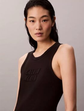 Sukienka bez rękawów z logo Calvin Klein