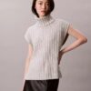 Sweter bez rękawów z prążkowanym wykończeniem Sweter bez rękawów z prążkowanym wykończeniem