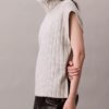 Sweter bez rękawów z prążkowanym wykończeniem Sweter bez rękawów z prążkowanym wykończeniem