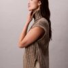 Sweter bez rękawów z prążkowanym wykończeniem Sweter bez rękawów z prążkowanym wykończeniem