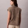 Sweter bez rękawów z prążkowanym wykończeniem Sweter bez rękawów z prążkowanym wykończeniem