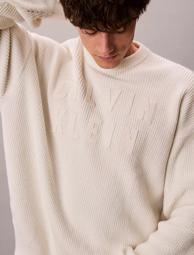 Sweter o luźnym kroju z nadrukiem logo Varsity Sweter o luźnym kroju z nadrukiem logo Varsity