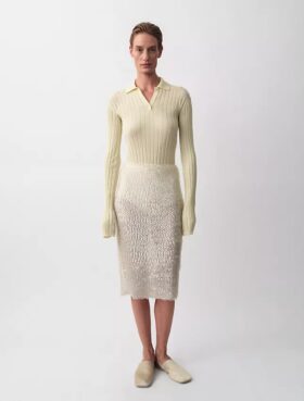 Sweter polo Amber z prążkowanym wzorem
