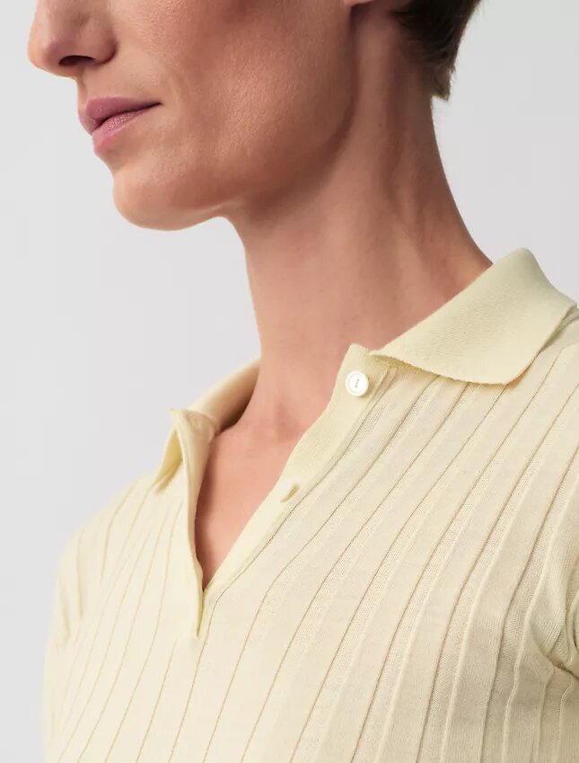 Sweter polo Amber z prążkowanym wzorem Sweter polo Amber z prążkowanym wzorem