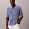 Sweter polo z bawełny waflowej Sweter polo z bawełny waflowej