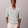 Sweter polo z bawełny waflowej Sweter polo z bawełny waflowej