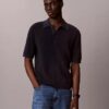 Sweter polo z bawełny waflowej Sweter polo z bawełny waflowej