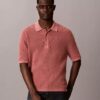 Sweter polo z bawełny waflowej Sweter polo z bawełny waflowej