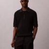 Sweter polo z bawełny waflowej Sweter polo z bawełny waflowej