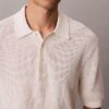 Sweter polo z bawełny waflowej Sweter polo z bawełny waflowej