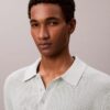 Sweter polo z bawełny waflowej Sweter polo z bawełny waflowej