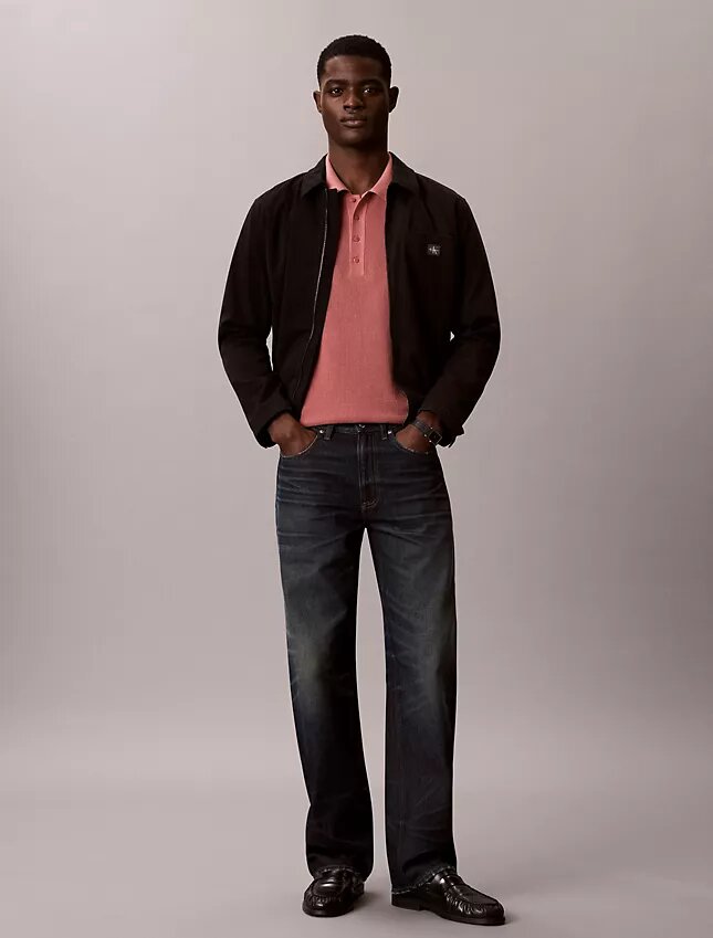 Sweter polo z bawełny waflowej Sweter polo z bawełny waflowej