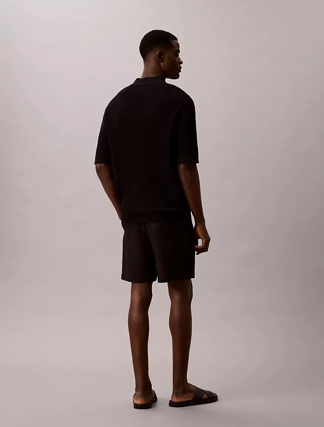 Sweter polo z bawełny waflowej Sweter polo z bawełny waflowej