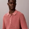 Sweter polo z bawełny waflowej Sweter polo z bawełny waflowej