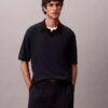 Sweter polo z mieszanki lnu Sweter polo z mieszanki lnu