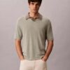 Sweter polo z mieszanki lnu Sweter polo z mieszanki lnu
