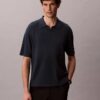 Sweter polo z mieszanki lnu Sweter polo z mieszanki lnu