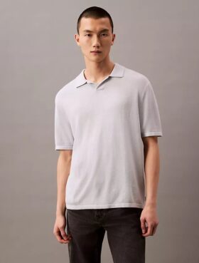 Sweter polo z mieszanki lnu