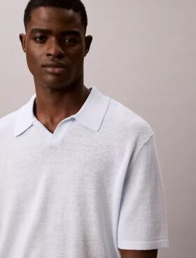 Sweter polo z mieszanki lnu