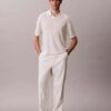 Sweter polo z mieszanki lnu